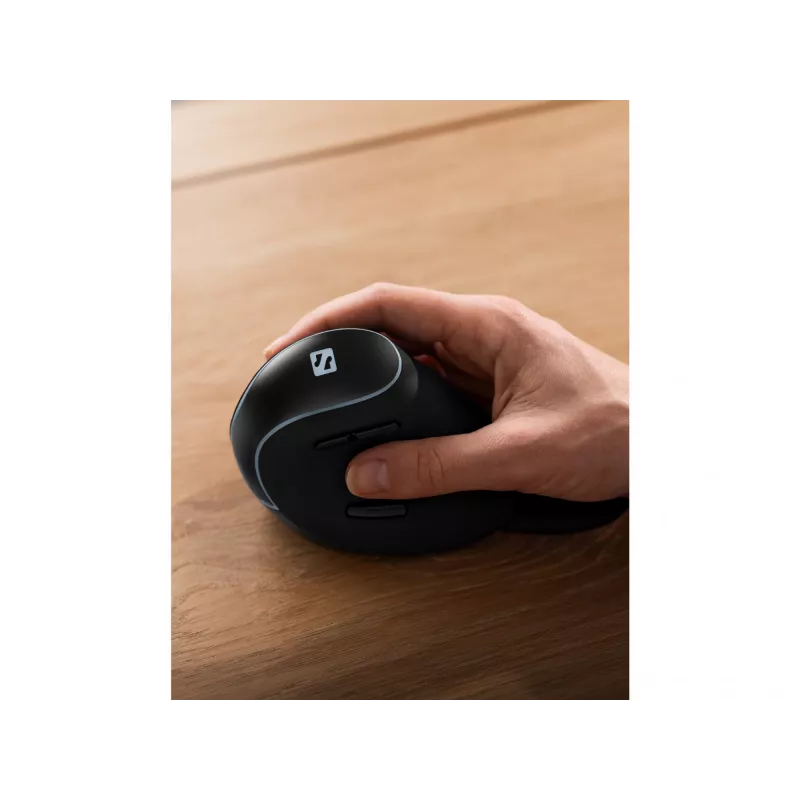 Sandberg Wireless Vertical pelė Pro, dešiniarankė, vertikalus dizainas, optinė, RF belaidė, 1600 DPI, juoda