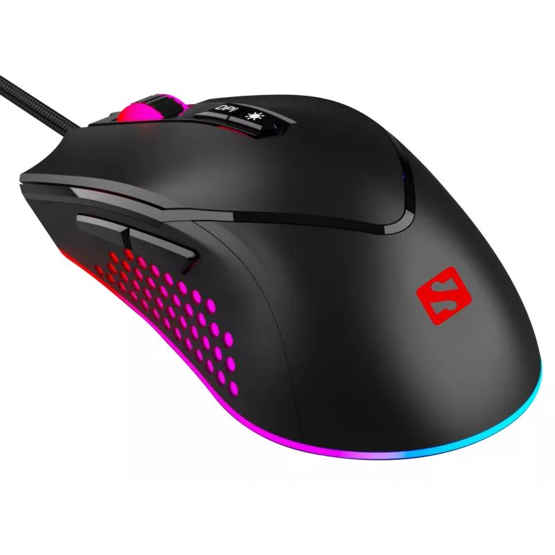 Sandberg Azazinator pelė 6400, dešiniarankiams, USB Type-A, 6400 DPI, juoda
