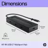 HP 4K USB-C Multifunkcinis koncentratorius, USB Type-C, USB 3.2 Gen 2 (3.1 Gen 2) Type-C, 10000 Mbit/s, juodas, 4K Ultra HD, Kinija
