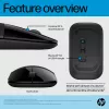 HP Z3700 Dual Juoda pelė, Ambidextrous, RF Wireless, 1600 DPI, Juoda