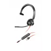 HP Poly Poly Blackwire 3315 USB-A ausinės, laidinės, 20 - 20000 Hz, biurui / skambučių centrui, 102 g, ant galvos dedamos, juodos, raudonos