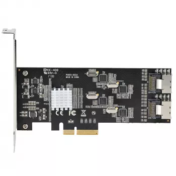 StarTech.com 8 prievadų SATA PCIe kortelė - PCI Express 6Gbps SATA išplėtimo adapterio kortelė su 4 pagrindiniais valdikliais - SATA PCIe valdiklio kortelė - PCI-e x4 Gen 2 į SATA III - SATA HDD/SSD