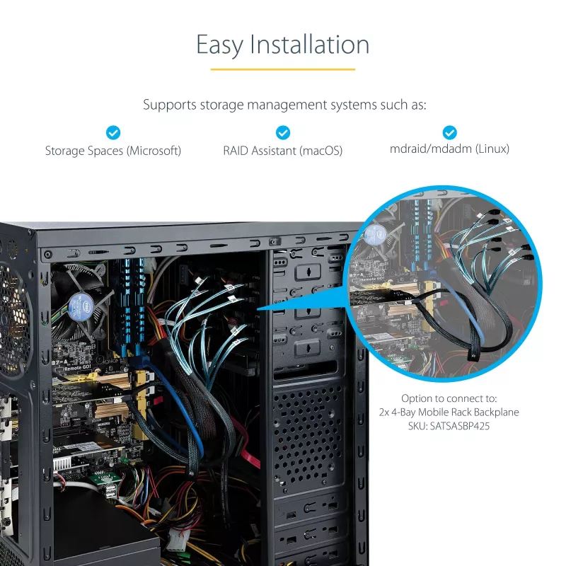 StarTech.com 8 prievadų SATA PCIe kortelė - PCI Express 6Gbps SATA išplėtimo adapterio kortelė su 4 pagrindiniais valdikliais - SATA PCIe valdiklio kortelė - PCI-e x4 Gen 2 į SATA III - SATA HDD/SSD