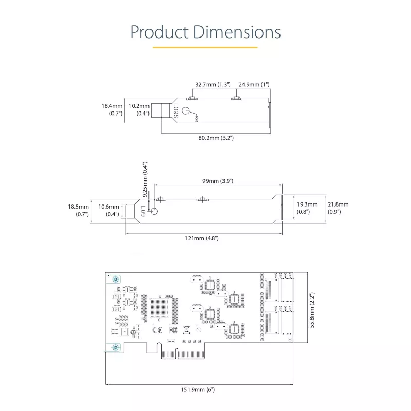 StarTech.com 8 prievadų SATA PCIe kortelė - PCI Express 6Gbps SATA išplėtimo adapterio kortelė su 4 pagrindiniais valdikliais - SATA PCIe valdiklio kortelė - PCI-e x4 Gen 2 į SATA III - SATA HDD/SSD