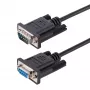 StarTech.com 3 m RS232 serijinis nulinis modemo laidas, kryžminis serijinis laidas su aliuminio-milaro ekranavimu, DB9 serijinis COM prievado laidas, kištukas į lizdą, suderinamas su DTE įrenginiais, juodas, F/M