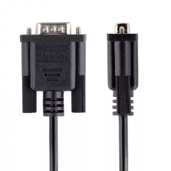 StarTech.com 3 m RS232 serijinis nulinis modemo laidas, kryžminis serijinis laidas su aliuminio-milaro ekranavimu, DB9 serijinis COM prievado laidas, kištukas į lizdą, suderinamas su DTE įrenginiais, juodas, F/M