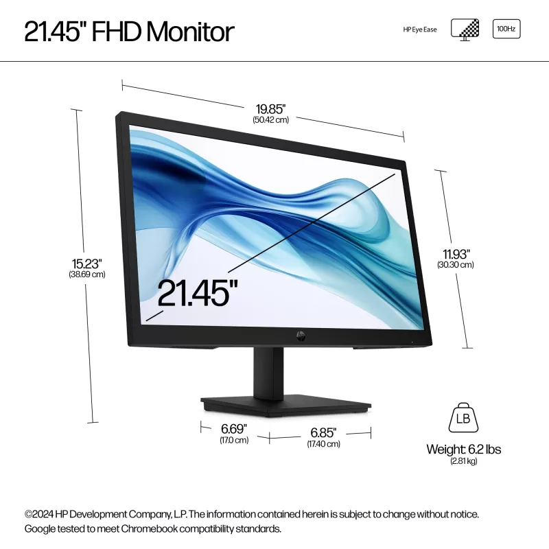 HP Series 3 Pro 21.45 col. FHD monitorius - 322pv, 54,5 cm (21,4 col.), 1920 x 1080 pikselių, Full HD, LCD, 5 ms, juodas