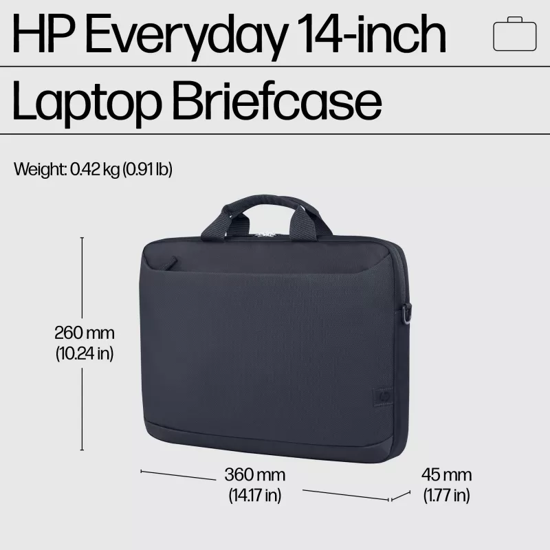 HP Everyday 14 colių nešiojamojo kompiuterio lagaminėlis, lagaminėlis, 35,8 cm (14,1 colio), peties diržas, 420 g