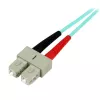 StarTech.com 2 m (6 pėd.) LC/UPC į SC/UPC OM3 daugiagyslis šviesolaidinis kabelis, pilnas dvipusis ryšys 50/125 µm Zipcord šviesolaidinis kabelis, 100G, maži įterpimo nuostoliai, LSZH šviesolaidinis jungiamasis laidas