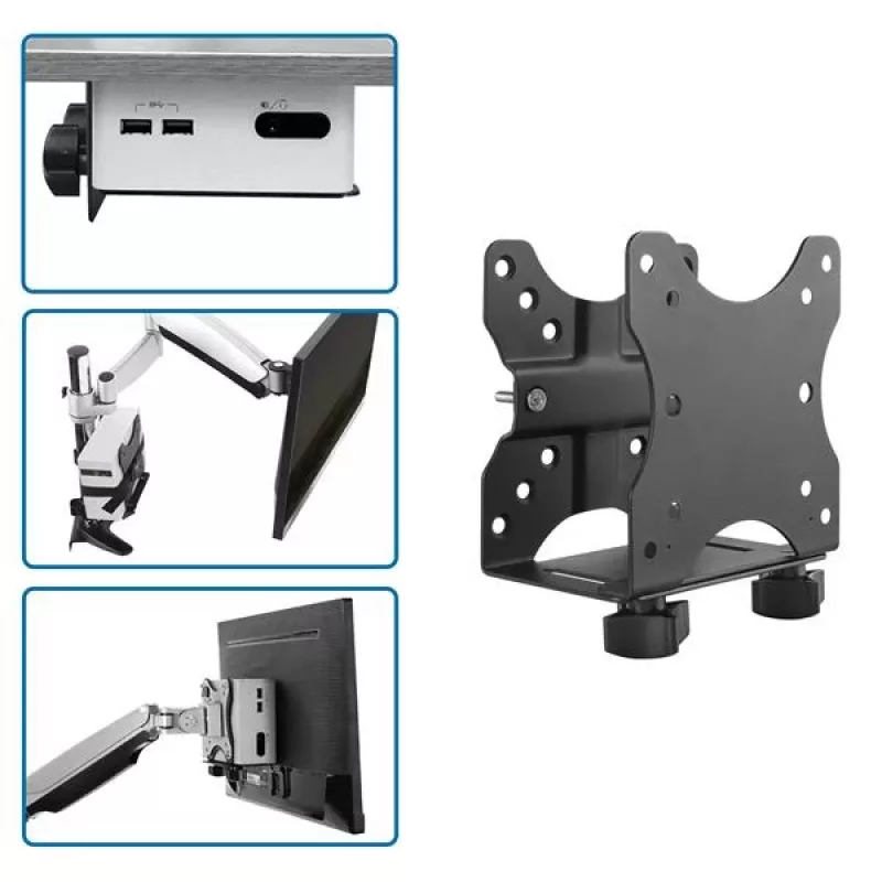 StarTech.com Thin Client Mount - VESA tvirtinimo laikiklis, Monitoriaus stovo CPU laikiklis, Mažas stalinis kompiuteris, 5 kg, 75 x 75, 100 x 100 mm, Juoda, Plastikas, Plienas