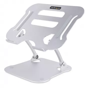„StarTech.com“ nešiojamojo kompiuterio stovas stalui, ergonomiškas nešiojamojo kompiuterio stovas reguliuojamo aukščio, aliuminis, nešiojamas, atlaiko iki 22 svarų (10 kg), sulankstomas nešiojamojo kompiuterio laikiklis stalui – pasviręs nešiojamojo kompiuterio keltuvas / pakėlimo įrenginys