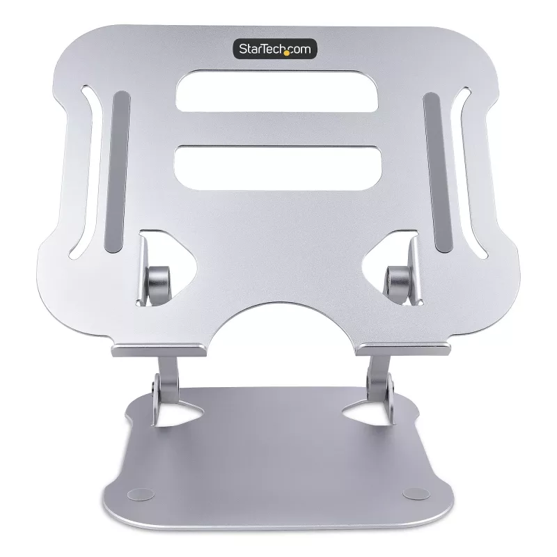 „StarTech.com“ nešiojamojo kompiuterio stovas stalui, ergonomiškas nešiojamojo kompiuterio stovas reguliuojamo aukščio, aliuminis, nešiojamas, atlaiko iki 22 svarų (10 kg), sulankstomas nešiojamojo kompiuterio laikiklis stalui – pasviręs nešiojamojo kompiuterio keltuvas / pakėlimo įrenginys