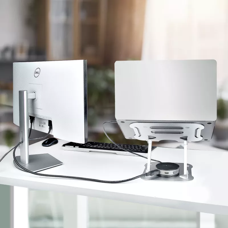 „StarTech.com“ nešiojamojo kompiuterio stovas stalui, ergonomiškas nešiojamojo kompiuterio stovas reguliuojamo aukščio, aliuminis, nešiojamas, atlaiko iki 22 svarų (10 kg), sulankstomas nešiojamojo kompiuterio laikiklis stalui – pasviręs nešiojamojo kompiuterio keltuvas / pakėlimo įrenginys