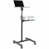 StarTech.com mobilus projektoriaus ir nešiojamojo kompiuterio stovas / vežimėlis – tvirtas nešiojamas projektoriaus stovas (2 lentynos, kiekviena atlaiko iki 10 kg) – reguliuojamo aukščio pristatymų vežimėlis su fiksuojamais ratukais