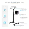 StarTech.com mobilus projektoriaus ir nešiojamojo kompiuterio stovas / vežimėlis – tvirtas nešiojamas projektoriaus stovas (2 lentynos, kiekviena atlaiko iki 10 kg) – reguliuojamo aukščio pristatymų vežimėlis su fiksuojamais ratukais