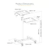 StarTech.com mobilus projektoriaus ir nešiojamojo kompiuterio stovas / vežimėlis – tvirtas nešiojamas projektoriaus stovas (2 lentynos, kiekviena atlaiko iki 10 kg) – reguliuojamo aukščio pristatymų vežimėlis su fiksuojamais ratukais