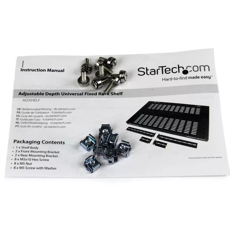 StarTech.com 1U reguliuojama ventiliuojama serverių stovo tvirtinimo lentyna - 175 svarų / 80 kg - nuo 49,5 cm iki 97,4 cm reguliuojamas montavimo gylis - universali dėklas 19 inch AV / tinklo įrangos stovui - 700 mm gylio