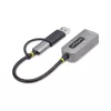 StarTech.com USB-C prie eterneto adapteris su USB-A priedu, 10/100/1000 Mbps, USB 3.0 prie Gigabit Ethernet tinklo adapteris, 6 col./15 cm pritvirtintas kabelis, USB GbE adapteris
