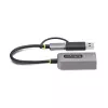StarTech.com USB-C prie eterneto adapteris su USB-A priedu, 10/100/1000 Mbps, USB 3.0 prie Gigabit Ethernet tinklo adapteris, 6 col./15 cm pritvirtintas kabelis, USB GbE adapteris