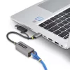 StarTech.com USB-C prie eterneto adapteris su USB-A priedu, 10/100/1000 Mbps, USB 3.0 prie Gigabit Ethernet tinklo adapteris, 6 col./15 cm pritvirtintas kabelis, USB GbE adapteris