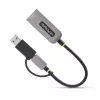 StarTech.com USB-C prie eterneto adapteris su USB-A priedu, 10/100/1000 Mbps, USB 3.0 prie Gigabit Ethernet tinklo adapteris, 6 col./15 cm pritvirtintas kabelis, USB GbE adapteris