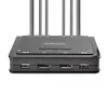 StarTech.com 2 prievadų dviejų monitorių DisplayPort kabelinis KVM jungiklis, 4K 60Hz, kompaktiškas KVM su 1,5 m USB-A/DisplayPort/garso integruotais kabeliais, maitinamas per USB – nuotolinis mygtukas / spartieji klavišai