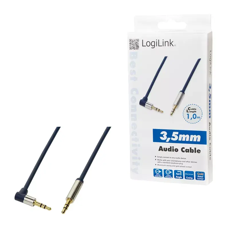 Garso kabelis LogiLink 3,5 mm – 3,5 mm 1 m mėlynas