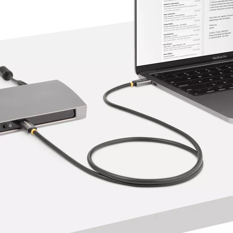 StarTech.com 3ft (1m) USB4 laidas, USB-IF sertifikuotas USB-C laidas, 40 Gbps, USB Type-C duomenų perdavimo laidas, 100W maitinimo tiekimas, 8K 60Hz, suderinamas su Thunderbolt 4/3/USB 3.2