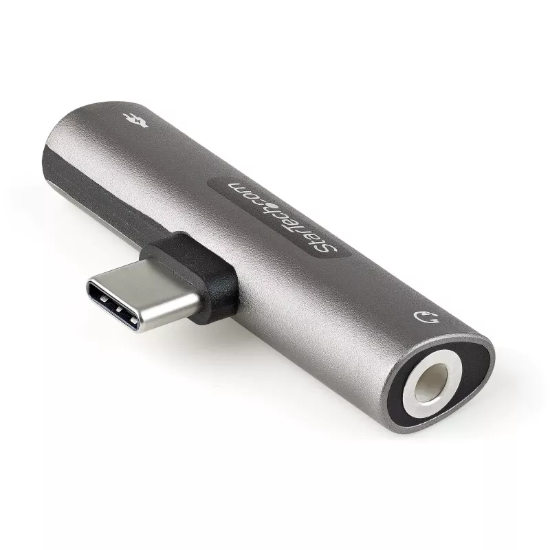 StarTech.com USB C garso ir įkrovimo adapteris – USB-C garso adapteris su 3,5 mm TRRS ausinių / laisvų rankų įrangos lizdu ir 60 W USB Type-C maitinimo perdavimo įkrovikliu – USB-C telefonams / planšetėms / nešiojamiesiems kompiuteriams