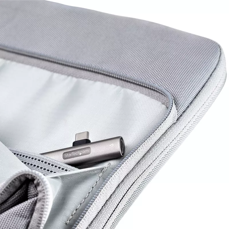 StarTech.com USB C garso ir įkrovimo adapteris – USB-C garso adapteris su 3,5 mm TRRS ausinių / laisvų rankų įrangos lizdu ir 60 W USB Type-C maitinimo perdavimo įkrovikliu – USB-C telefonams / planšetėms / nešiojamiesiems kompiuteriams