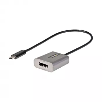 StarTech.com USB-C prie DisplayPort adapteris - 8K/4K 60Hz USB-C į DisplayPort 1.4 adapterio raktas - USB Type-C prie DP monitoriaus vaizdo keitiklis - Veikia su Thunderbolt 3 - su 12 colių ilgio pritvirtintu kabeliu