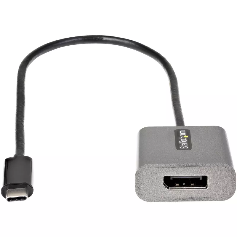 StarTech.com USB-C prie DisplayPort adapteris - 8K/4K 60Hz USB-C į DisplayPort 1.4 adapterio raktas - USB Type-C prie DP monitoriaus vaizdo keitiklis - Veikia su Thunderbolt 3 - su 12 colių ilgio pritvirtintu kabeliu
