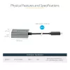 StarTech.com USB-C prie DisplayPort adapteris - 8K/4K 60Hz USB-C į DisplayPort 1.4 adapterio raktas - USB Type-C prie DP monitoriaus vaizdo keitiklis - Veikia su Thunderbolt 3 - su 12 colių ilgio pritvirtintu kabeliu