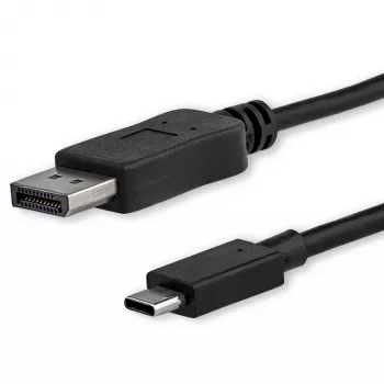 StarTech.com 1m USB C į DisplayPort 1.2 kabelis 4K 60Hz – USB-C į DisplayPort adapterio kabelis – HBR2 – USB Type-C DP Alt Mode į DP monitoriaus vaizdo kabelis – veikia su Thunderbolt 3 – juodas
