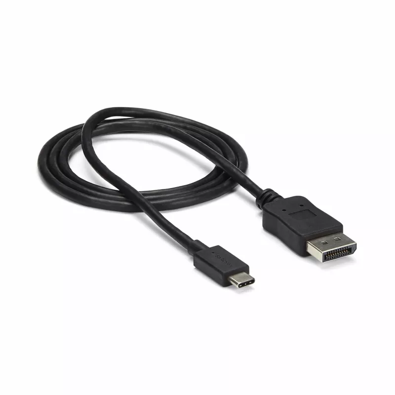 StarTech.com 1m USB C į DisplayPort 1.2 kabelis 4K 60Hz – USB-C į DisplayPort adapterio kabelis – HBR2 – USB Type-C DP Alt Mode į DP monitoriaus vaizdo kabelis – veikia su Thunderbolt 3 – juodas