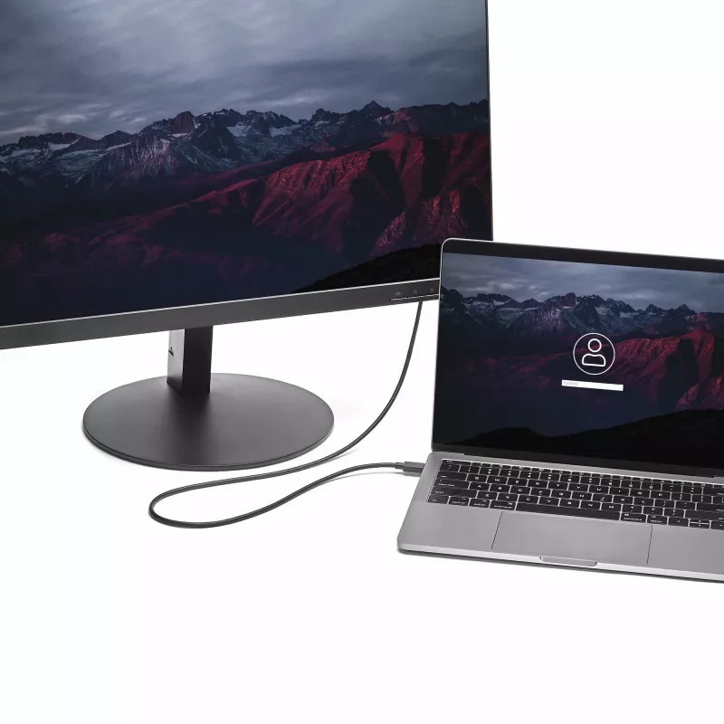 StarTech.com 1m USB C į DisplayPort 1.2 kabelis 4K 60Hz – USB-C į DisplayPort adapterio kabelis – HBR2 – USB Type-C DP Alt Mode į DP monitoriaus vaizdo kabelis – veikia su Thunderbolt 3 – juodas