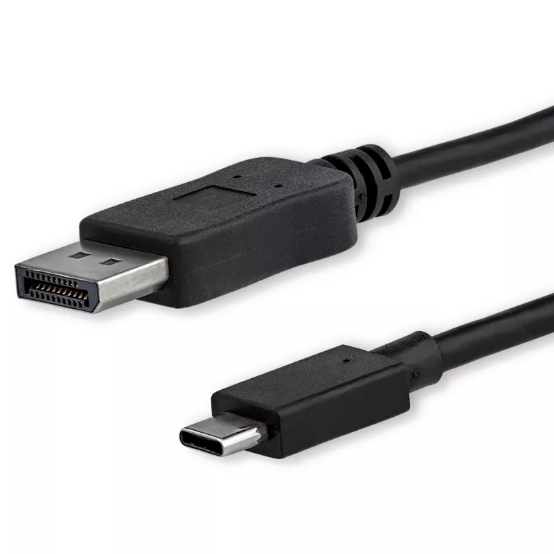 StarTech.com 1,8 m USB-C į DisplayPort 1.2 kabelis 4K 60Hz - USB-C į DisplayPort adapterio kabelis HBR2 - USB Type-C DP Alt Mode į DP monitoriaus vaizdo kabelis - veikia su Thunderbolt 3 - juodas