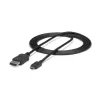 StarTech.com 1,8 m USB-C į DisplayPort 1.2 kabelis 4K 60Hz - USB-C į DisplayPort adapterio kabelis HBR2 - USB Type-C DP Alt Mode į DP monitoriaus vaizdo kabelis - veikia su Thunderbolt 3 - juodas