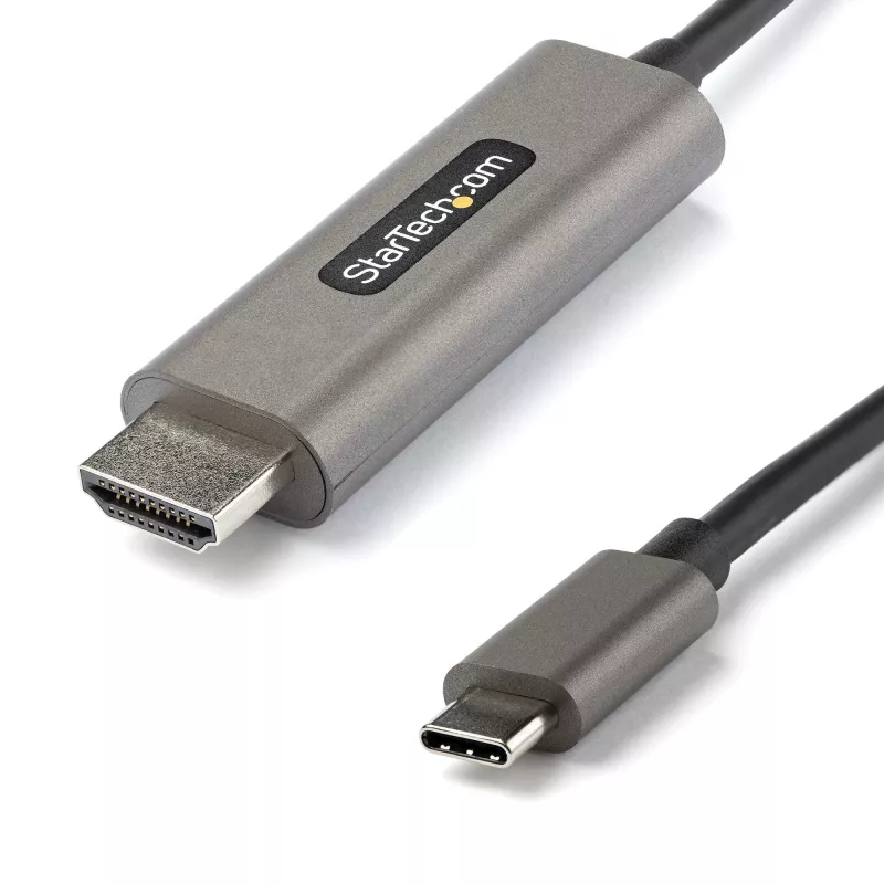 StarTech.com 16 pėdų (5 m) USB-C į HDMI kabelis 4K 60Hz su HDR10 – Ultra HD USB Type-C į 4K HDMI 2.0b vaizdo adapterio kabelis – USB-C į HDMI HDR monitoriaus/ekrano keitiklis – DP 1.4 Alt Mode HBR3