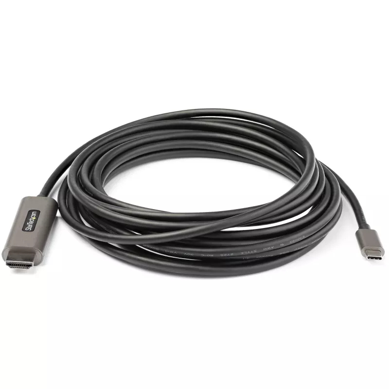 StarTech.com 16 pėdų (5 m) USB-C į HDMI kabelis 4K 60Hz su HDR10 – Ultra HD USB Type-C į 4K HDMI 2.0b vaizdo adapterio kabelis – USB-C į HDMI HDR monitoriaus/ekrano keitiklis – DP 1.4 Alt Mode HBR3