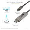 StarTech.com 16 pėdų (5 m) USB-C į HDMI kabelis 4K 60Hz su HDR10 – Ultra HD USB Type-C į 4K HDMI 2.0b vaizdo adapterio kabelis – USB-C į HDMI HDR monitoriaus/ekrano keitiklis – DP 1.4 Alt Mode HBR3