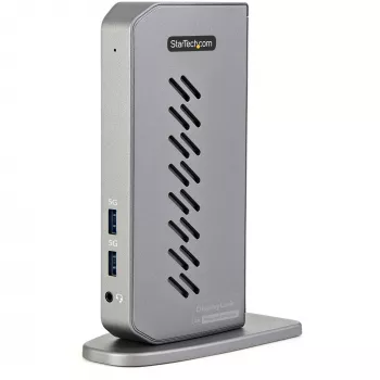 StarTech.com USB-C USB-A dokas – hibridinė universali USB 3.0 prijungimo stotelė USB-C arba USB-A nešiojamiesiems kompiuteriams – dviejų monitorių 4K 60Hz HDMI/DisplayPort – 6x USB-A, GbE – USB 3.1 Gen 1 – Windows/Mac