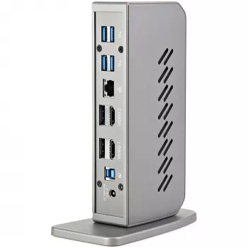 StarTech.com USB-C USB-A dokas – hibridinė universali USB 3.0 prijungimo stotelė USB-C arba USB-A nešiojamiesiems kompiuteriams – dviejų monitorių 4K 60Hz HDMI/DisplayPort – 6x USB-A, GbE – USB 3.1 Gen 1 – Windows/Mac