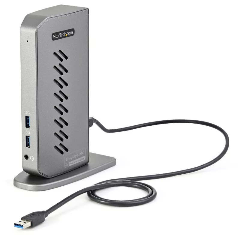 StarTech.com USB-C USB-A dokas – hibridinė universali USB 3.0 prijungimo stotelė USB-C arba USB-A nešiojamiesiems kompiuteriams – dviejų monitorių 4K 60Hz HDMI/DisplayPort – 6x USB-A, GbE – USB 3.1 Gen 1 – Windows/Mac