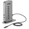 StarTech.com USB-C USB-A dokas – hibridinė universali USB 3.0 prijungimo stotelė USB-C arba USB-A nešiojamiesiems kompiuteriams – dviejų monitorių 4K 60Hz HDMI/DisplayPort – 6x USB-A, GbE – USB 3.1 Gen 1 – Windows/Mac