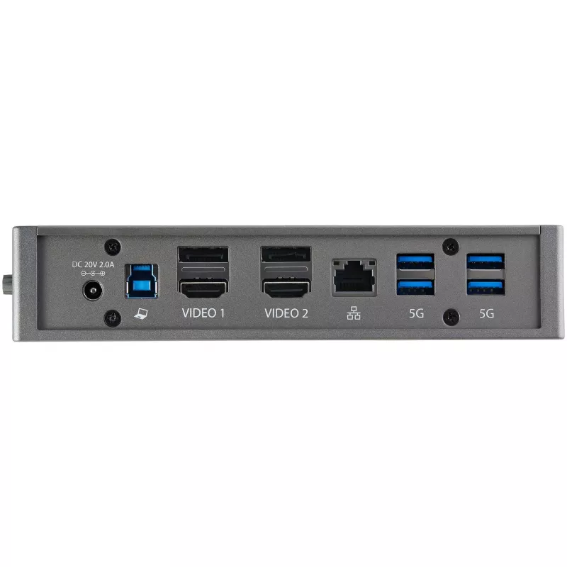 StarTech.com USB-C USB-A dokas – hibridinė universali USB 3.0 prijungimo stotelė USB-C arba USB-A nešiojamiesiems kompiuteriams – dviejų monitorių 4K 60Hz HDMI/DisplayPort – 6x USB-A, GbE – USB 3.1 Gen 1 – Windows/Mac