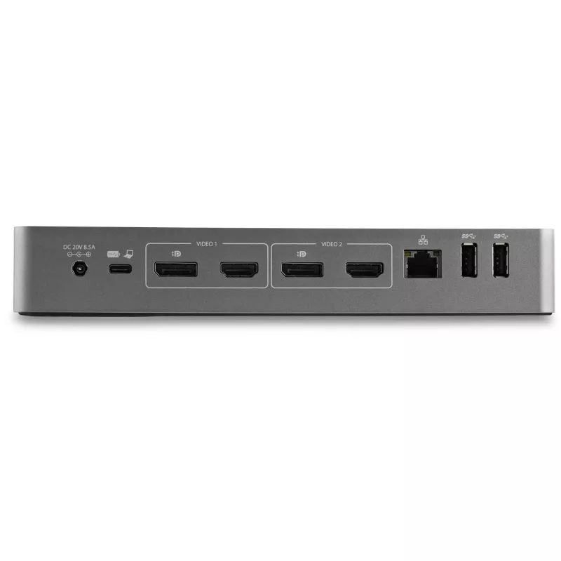 StarTech.com universali nešiojamojo kompiuterio prijungimo stotelė, hibridinis USB-C ir USB-A dokas, dviejų 4K DP ir HDMI, 100 W maitinimo tiekimas, Mac / Windows / Chrome OS, 4x USB 5 Gbps šakotuvas, GbE