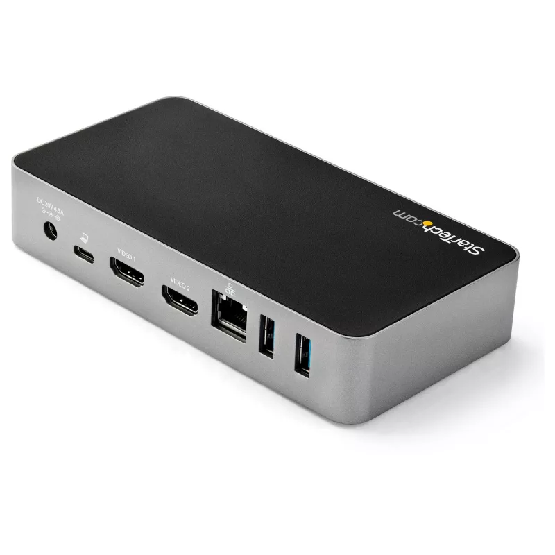 StarTech.com USB-C dokas - dviejų monitorių 1080p HDMI nešiojamojo kompiuterio prijungimo stotelė - 65W maitinimo tiekimas - 1x USB-C, 3x USB-A, Ethernet - dviejų vaizdo ekranų USB 3.1 Gen 1 Type-C dokas - Mac ir Windows