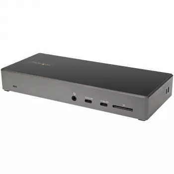 StarTech.com USB C dokas - Trigubas 4K monitorių USB Type-C dokas - 100W maitinimo tiekimas - DP 1.4 Alt režimas ir DSC, 2x DisplayPort 1.4/HDMI 2.0 - 6xUSB (2x 10Gbps) - Windows/Chrome