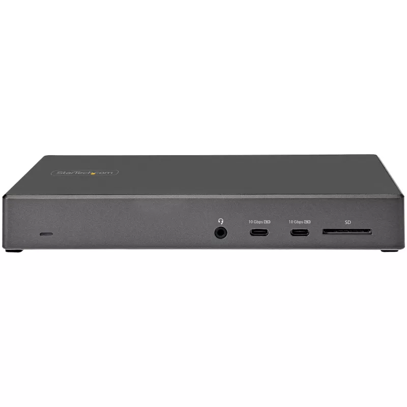 StarTech.com USB C dokas - Trigubas 4K monitorių USB Type-C dokas - 100W maitinimo tiekimas - DP 1.4 Alt režimas ir DSC, 2x DisplayPort 1.4/HDMI 2.0 - 6xUSB (2x 10Gbps) - Windows/Chrome